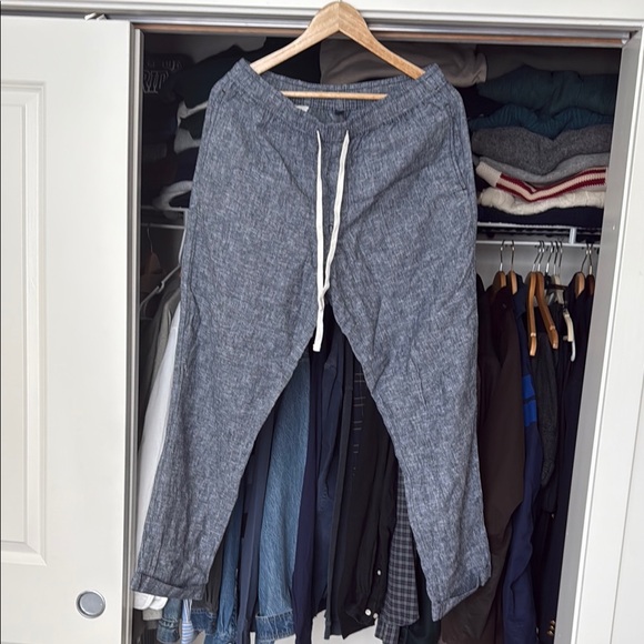 J Crew Line Blue Drawstring Pants size medium - Picture 1 of 2